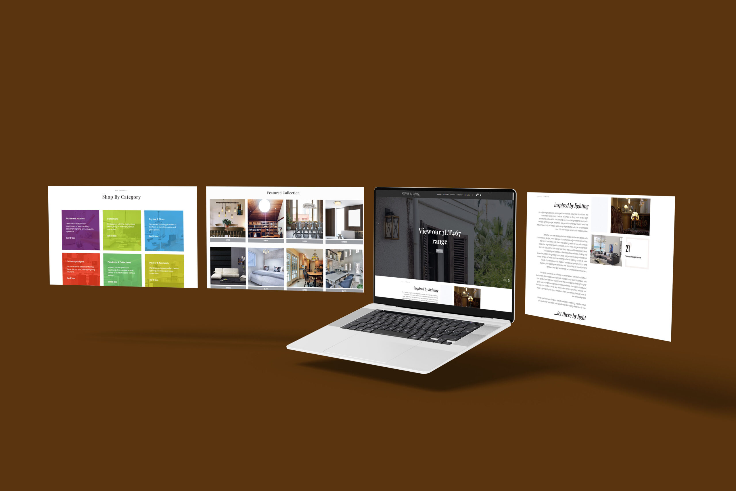 Inspired Lighting - Ecommerce portal website for lights and chandelier with multiple features and ecommerce functionalities along with full responsive layout