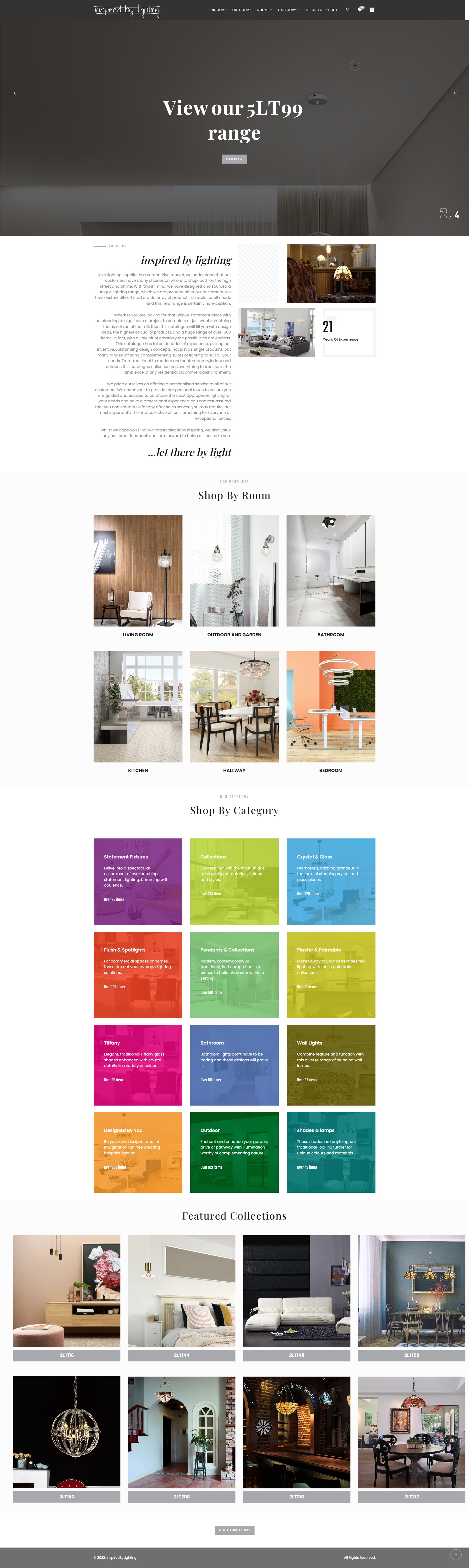 Inspired Lighting - Ecommerce portal website for lights and chandelier with multiple features and ecommerce functionalities along with full responsive layout